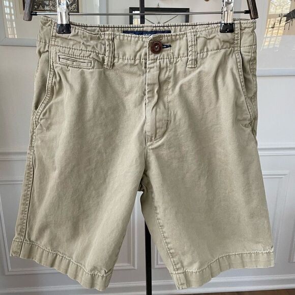 American Eagle Cotton Khaki Flat Front Shorts 26 x 9” - Picture 1 of 7